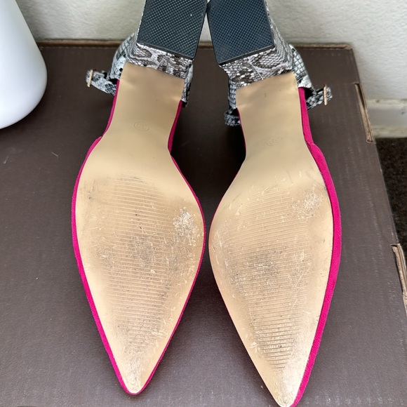 Hot Pink + Snake Print Heels - Picture 5 of 5